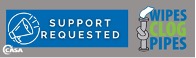 Wipes Clog Pipes Support Logo